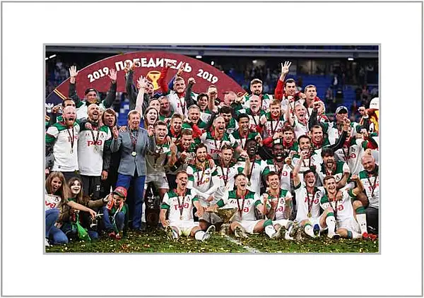 Картина в раме - Победа в Кубке России. ФК Локомотив Москва