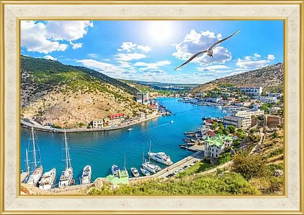 Картина в раме - Балаклавская бухта. Крым