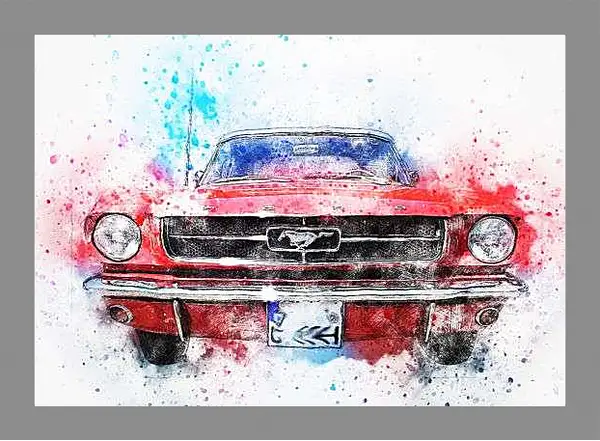 Картина в раме - Мустанг