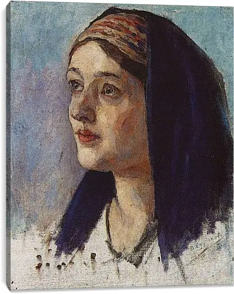 Постер на подрамнике - Голова Марии. Василий Суриков