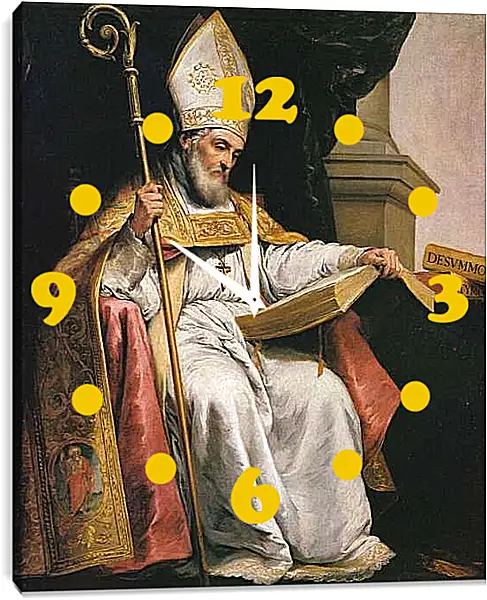 Часы картина - Святой Леандр. Бартоломе Эстебан Мурильо