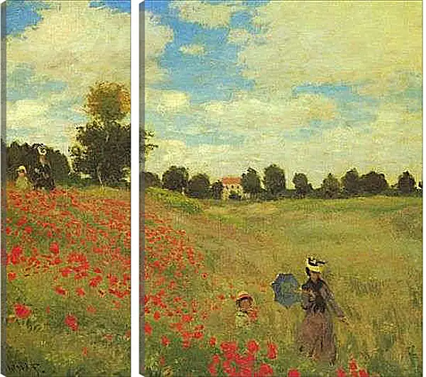 Модульная картина - Poppy Fields. Клод Моне
