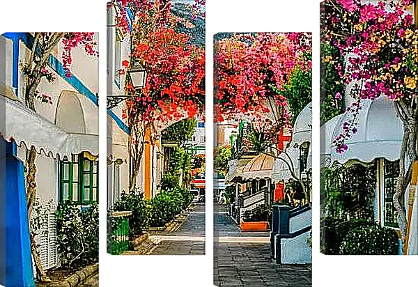 Модульная картина - Цветущая улица