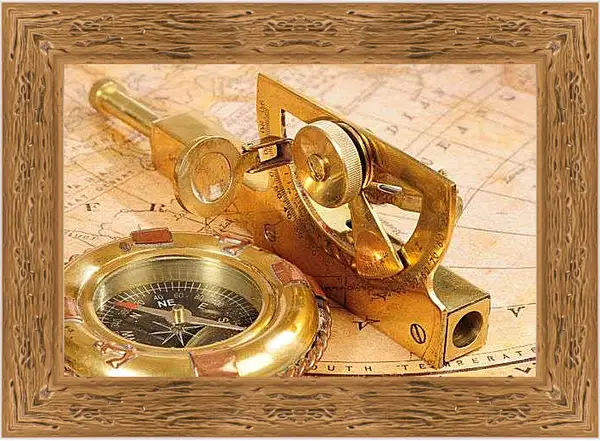 Картина в раме - Морские карты