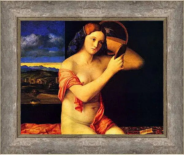 Картина в раме - Young Woman at her Toilet. Джованни Беллини