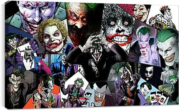 Постер на подрамнике - Джокер. Бэтмен. Комиксы. Коллаж