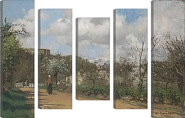 Модульная картина - View from Louveciennes. Камиль Писсарро