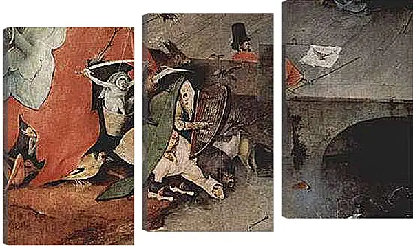 Модульная картина - Antoniusaltar, Triptychon, Mitteltafel - Versuchung des Hl. Antonius. Иероним Босх