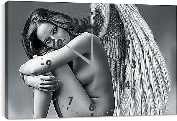 Часы картина - Девушка с крыльями