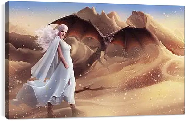 Постер на подрамнике - Дейeнерис и дракон