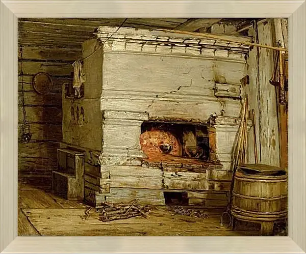 Картина в раме - Крестьянская изба. Максимов Василий Максимович