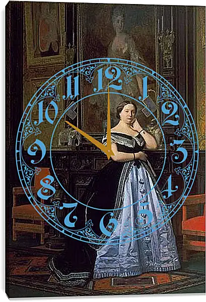 Часы картина - Charlotte de Rothschild - Портрет Баронессы Натаниель. Жан-Леон Жером