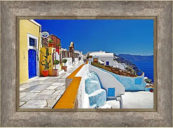 Картина в раме - Город у моря