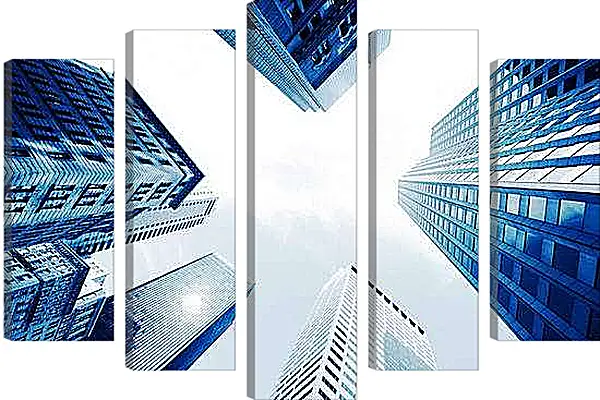 Модульная картина - Modern city skyscrapers, Central, Hong Kong, China.