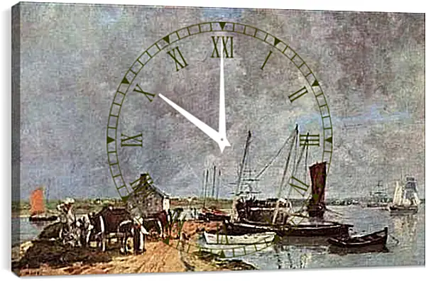 Часы картина - Seehafen. Эжен Буден