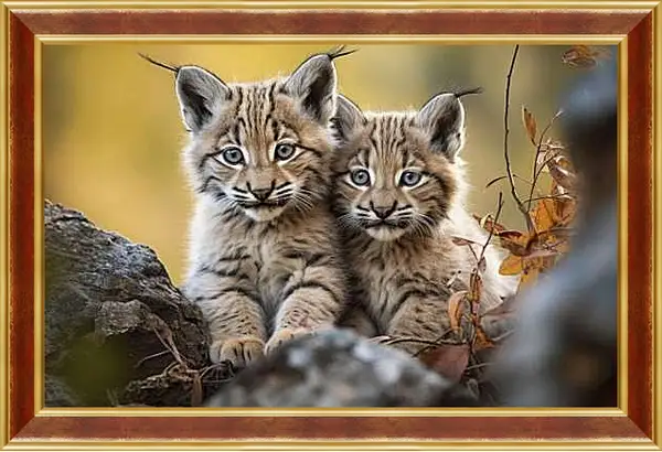 Картина в раме - Рыси