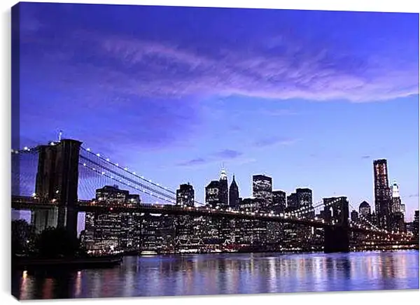 Постер на подрамнике - Бруклинский мост. Нью-Йорк. Америка.