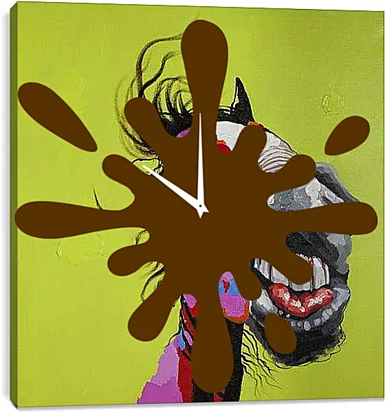 Часы картина - Лошадь. Поп-арт