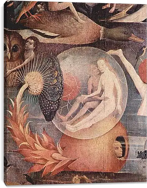 Постер на подрамнике - Сад земных наслаждений фрагмент. Иероним Босх