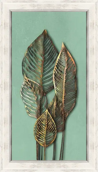 Картина в раме - Листья. Арт