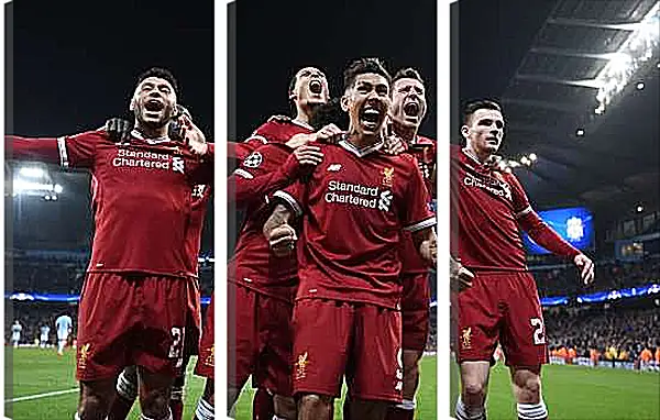 Модульная картина - Празднование гола. Ливерпуль. Liverpool