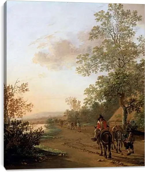 Постер на подрамнике - Дорога по берегу озера. Ян Бот