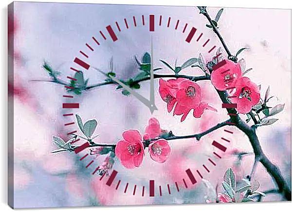 Часы картина - Цветы вишни