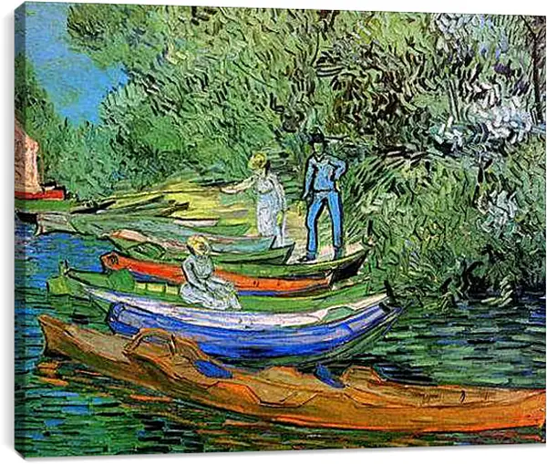 Постер на подрамнике - Bank of the Oise at Auvers. Винсент Ван Гог