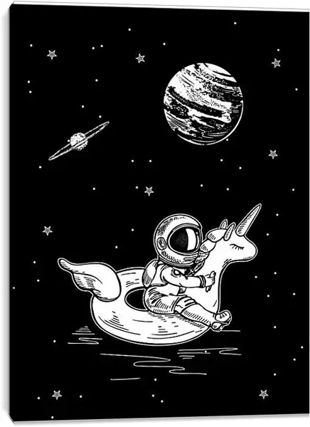 Постер на подрамнике - Астронавты и космос