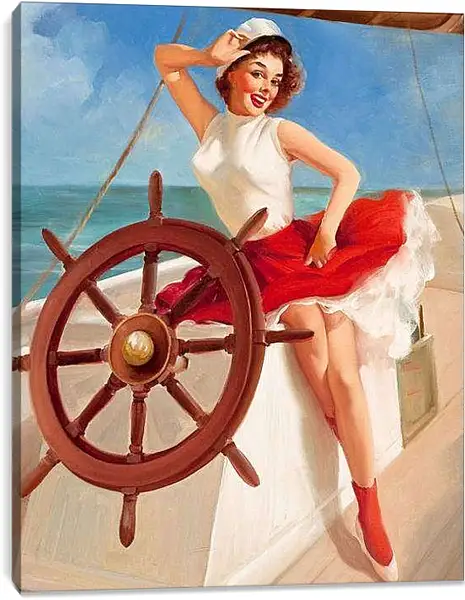 Постер на подрамнике - Девушка морячка