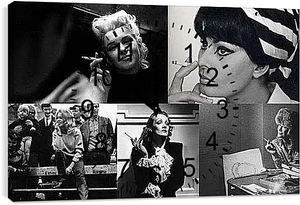 Часы картина - Девушки с сигаретами