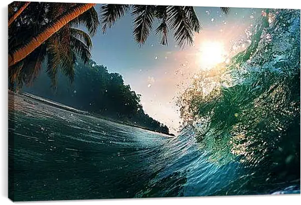 Постер на подрамнике - Пальмы над водой