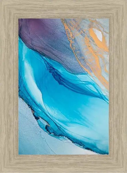 Картина в раме - Abstraction golden waves. Mari Dein