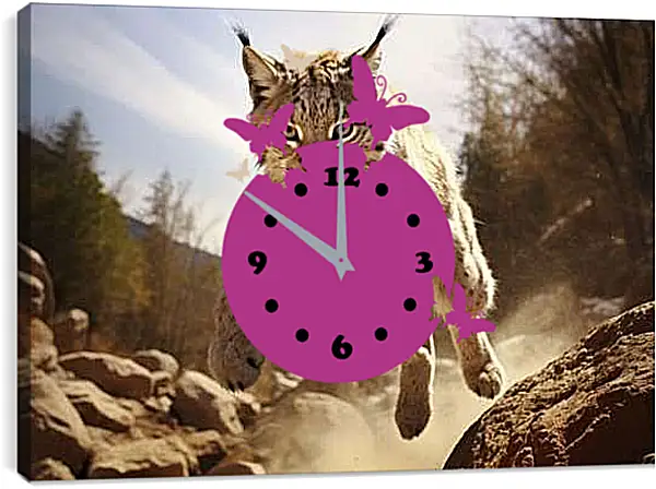 Часы картина - Рысь