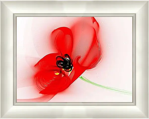 Картина в раме - Красный цветок