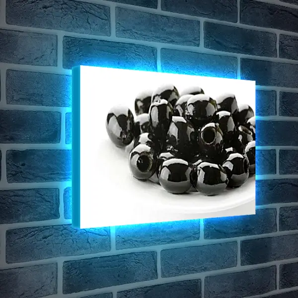 Лайтбокс световая панель - Маслины. Чёрный Блеск.