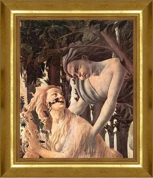 Картина в раме - Spring Primavera (detail Nymphe Chloris becomes from zephir, which God of the wind pursues)Сандро Боттичелли