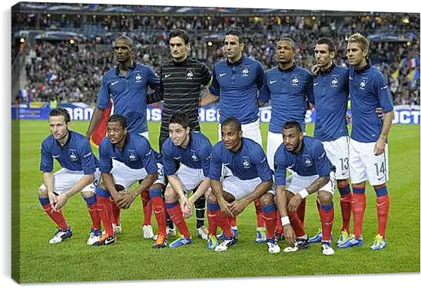 Постер на подрамнике - Фото перед матчем сборной Франции по футболу