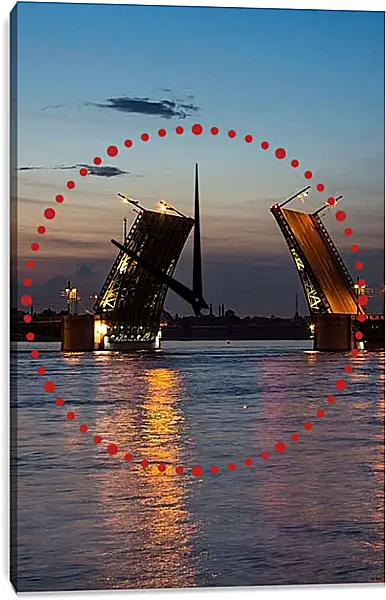 Часы картина - Дворцовый мост. Санкт-Петербург