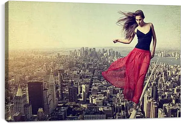 Постер на подрамнике - Балерина на высоте