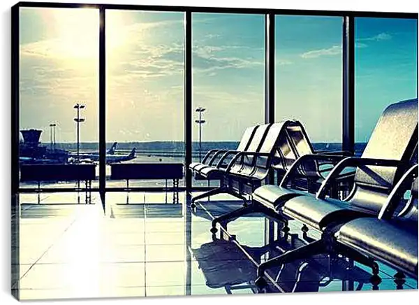 Постер на подрамнике - Аэропорт в г. Санкт-Петербург