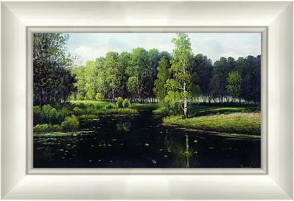 Картина в раме - Лесной пейзаж. Ефим Волков