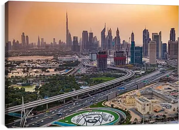 Постер на подрамнике - Общий вид города. Дубай