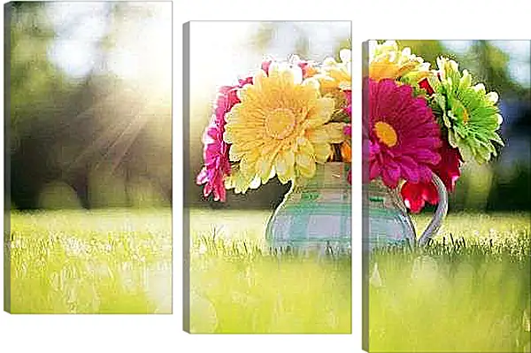 Модульная картина - Букет гербер