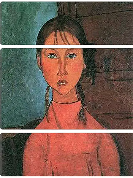 Модульная картина - Madchen mit Zopfen. Девочка с косичками. Амедео Модильяни