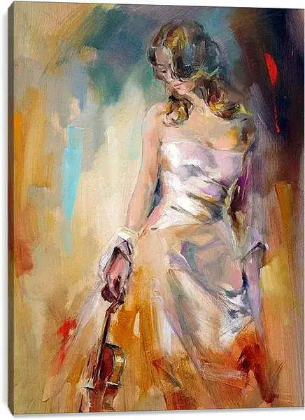 Постер на подрамнике - Девушка со скрипкой