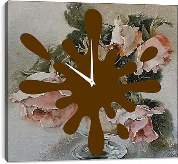 Часы картина - Цветы