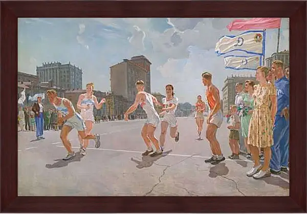 Картина в раме - Эстафета. Александр Дейнека