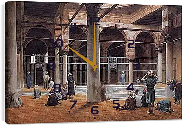 Часы картина - Interior of a Mosque. Жан-Леон Жером