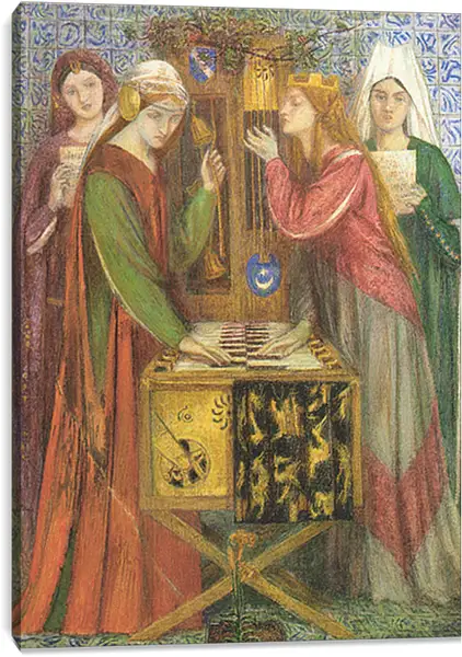 Постер на подрамнике - The Blue Closet. Данте Габриэль Россетти